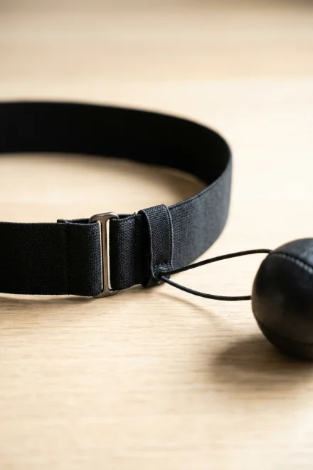 Détail d'un bandeau réglable pour balle de réflexe