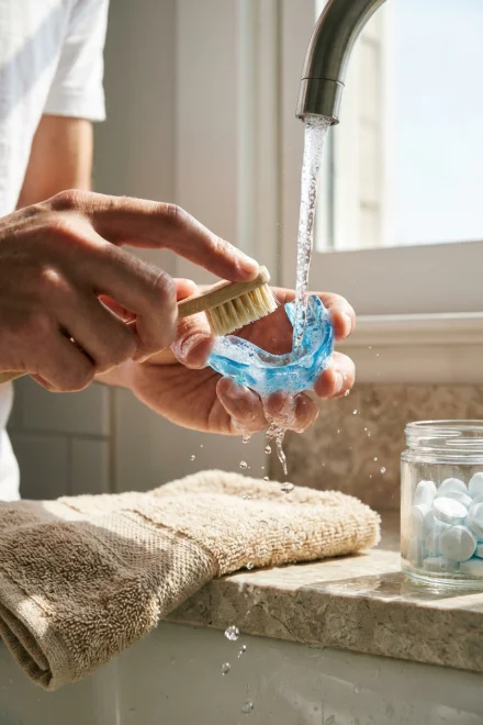 Limpieza y cuidado de un protector bucal deportivo