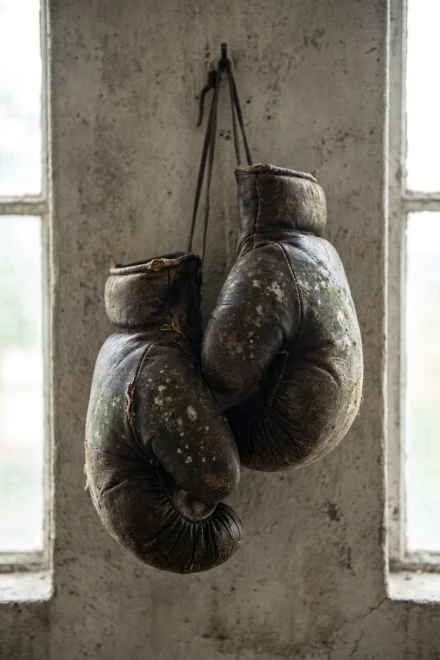 Boxing gloves deteriorated by moisture and bad odor