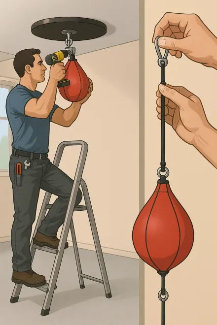 Instalación de una pera de boxeo en casa