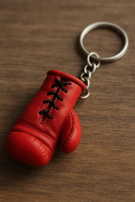 Llavero de guante de boxeo metálico