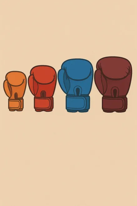 Comparison between boxing gloves of different weights