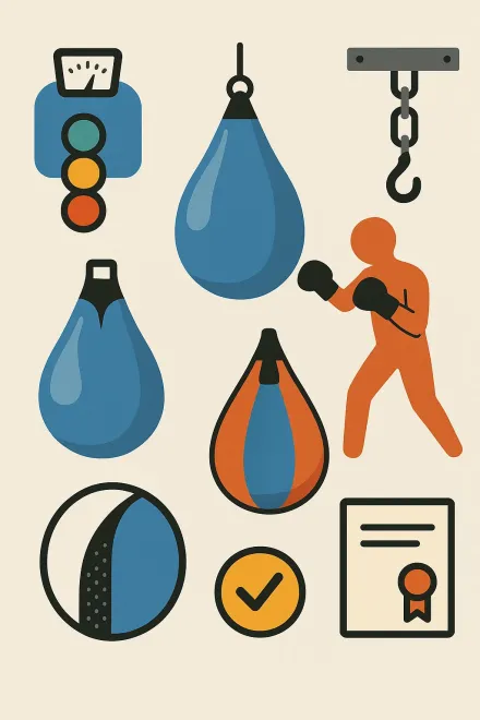 Detail of an installed water-filled boxing bag