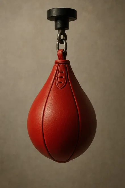Saco de boxeo pequeño colgado en casa