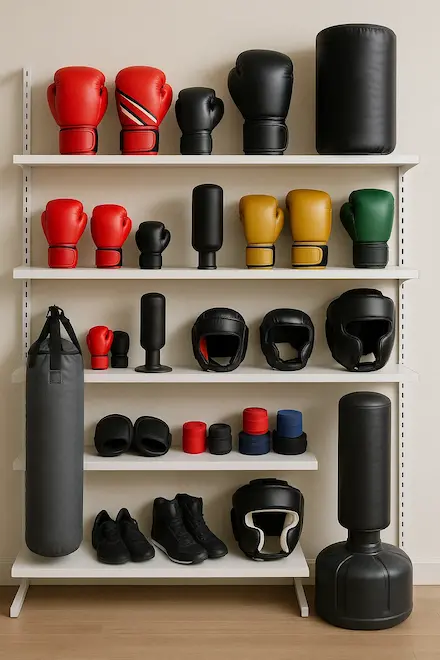 Boxing gloves and bags